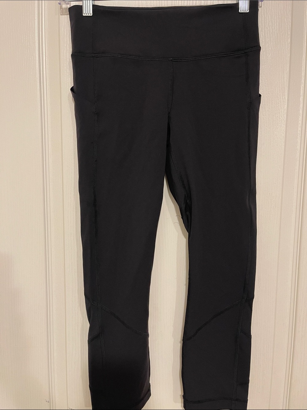 lululemon athletica Black Capri Leggings with Back Zip Pocket